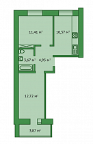 2-комнатная квартира 45,26 м2 ЖК «Авиа»